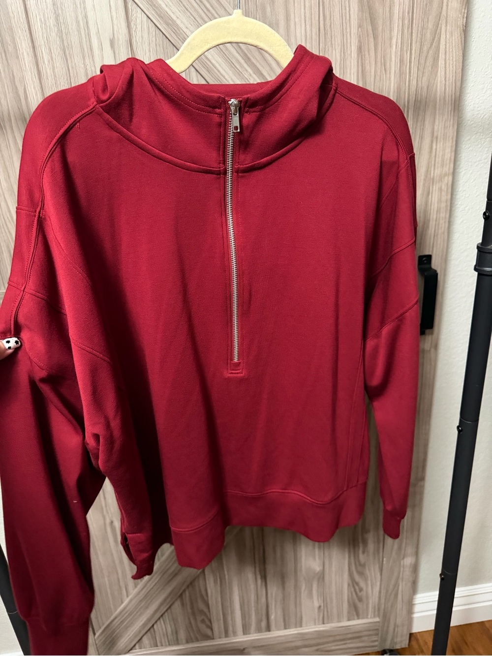 Torrid Size 0 Rust Red Half Zip Hoodie Sweatshirt